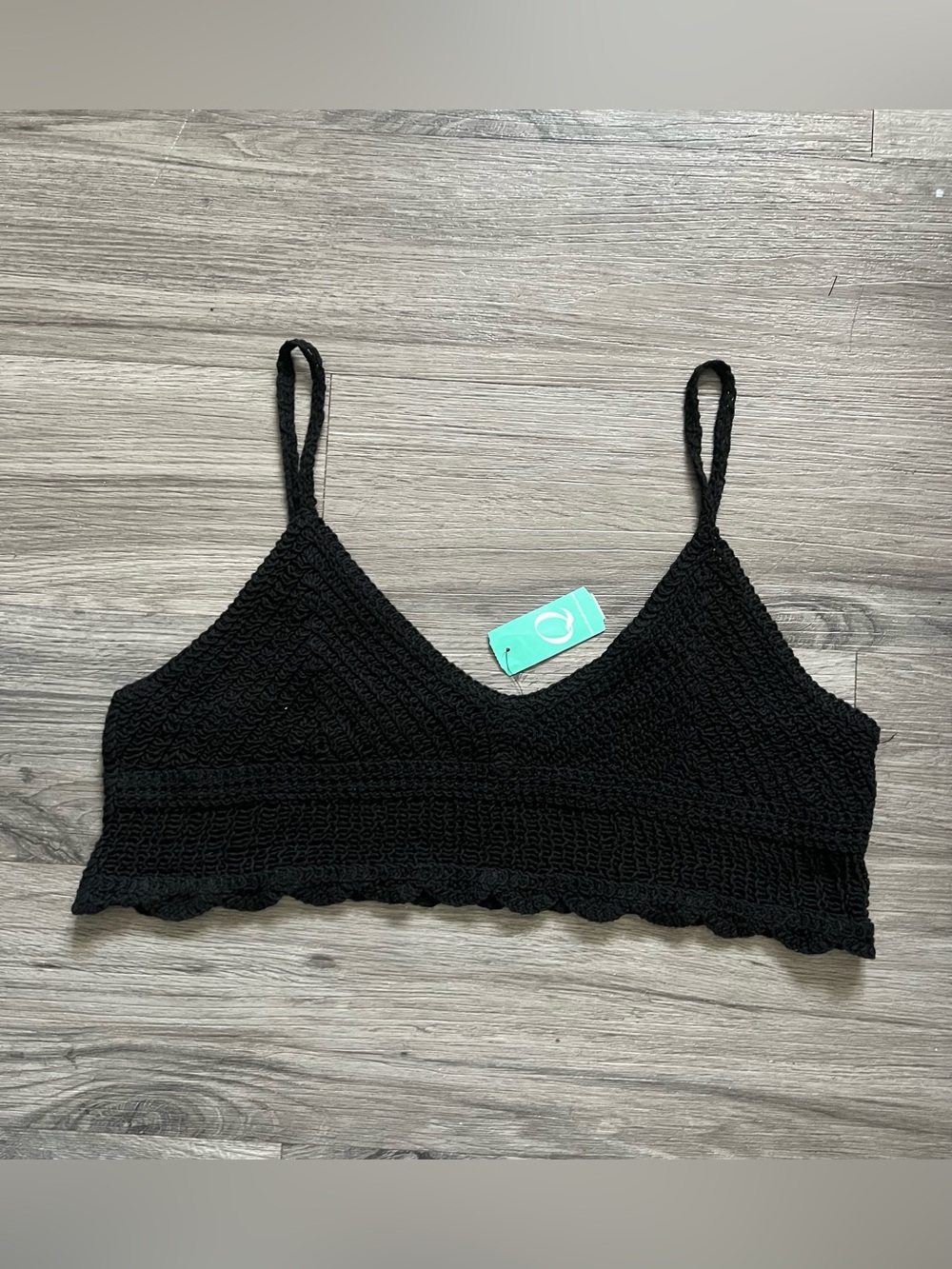 ELF Black Crochet Crop Top